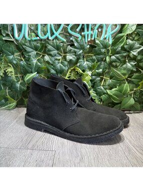 Clarks Original Desert Mens 8.5 Black Suede Crepe Sole Casual Daily Chukka Boot